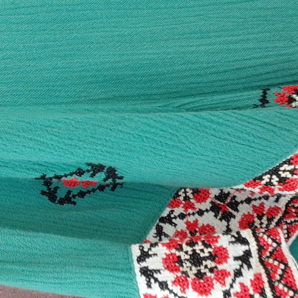 Sundance sz M pit 19 inches maxi dress with embroidery sea foam green color - Picture 4 of 11